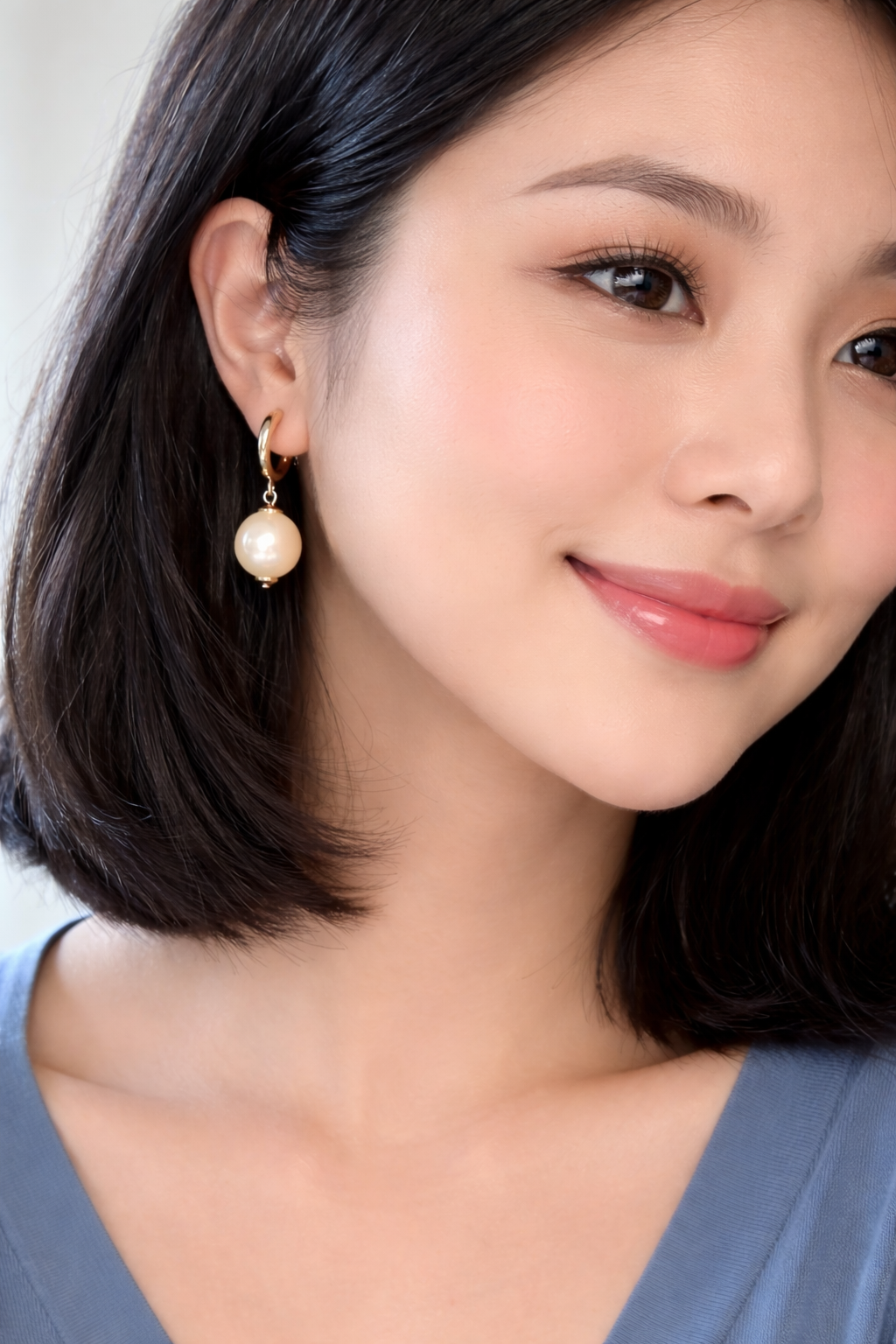 VIOROO Pearl Drop Hoop Earrings