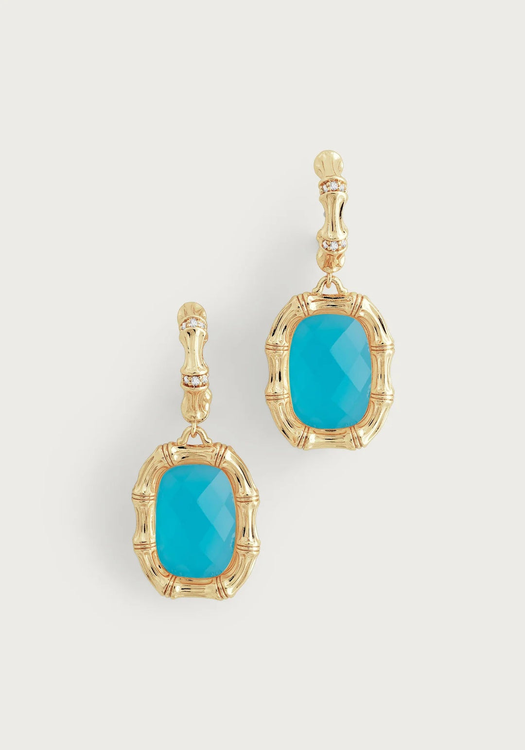 Bamboo With Stone Drop Earrings - BTK COLLECTIONS