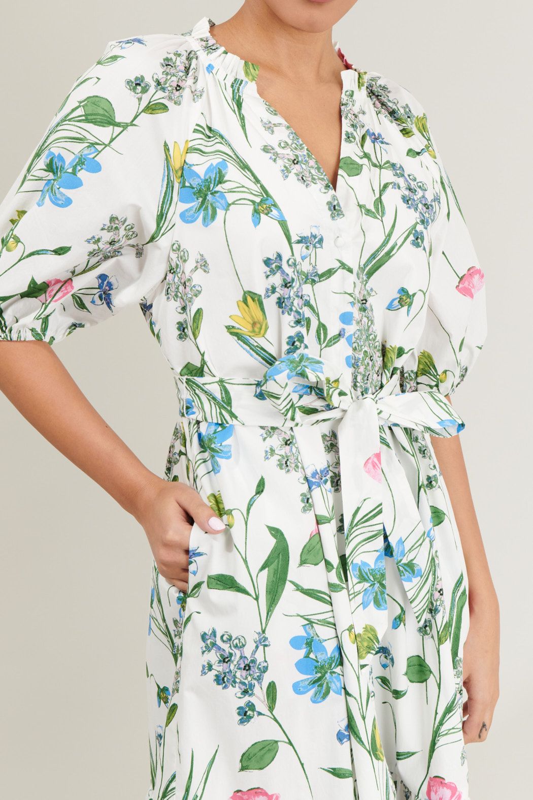 Clove Garden Floral Wynette Tiered Midi Dress - BTK COLLECTIONS