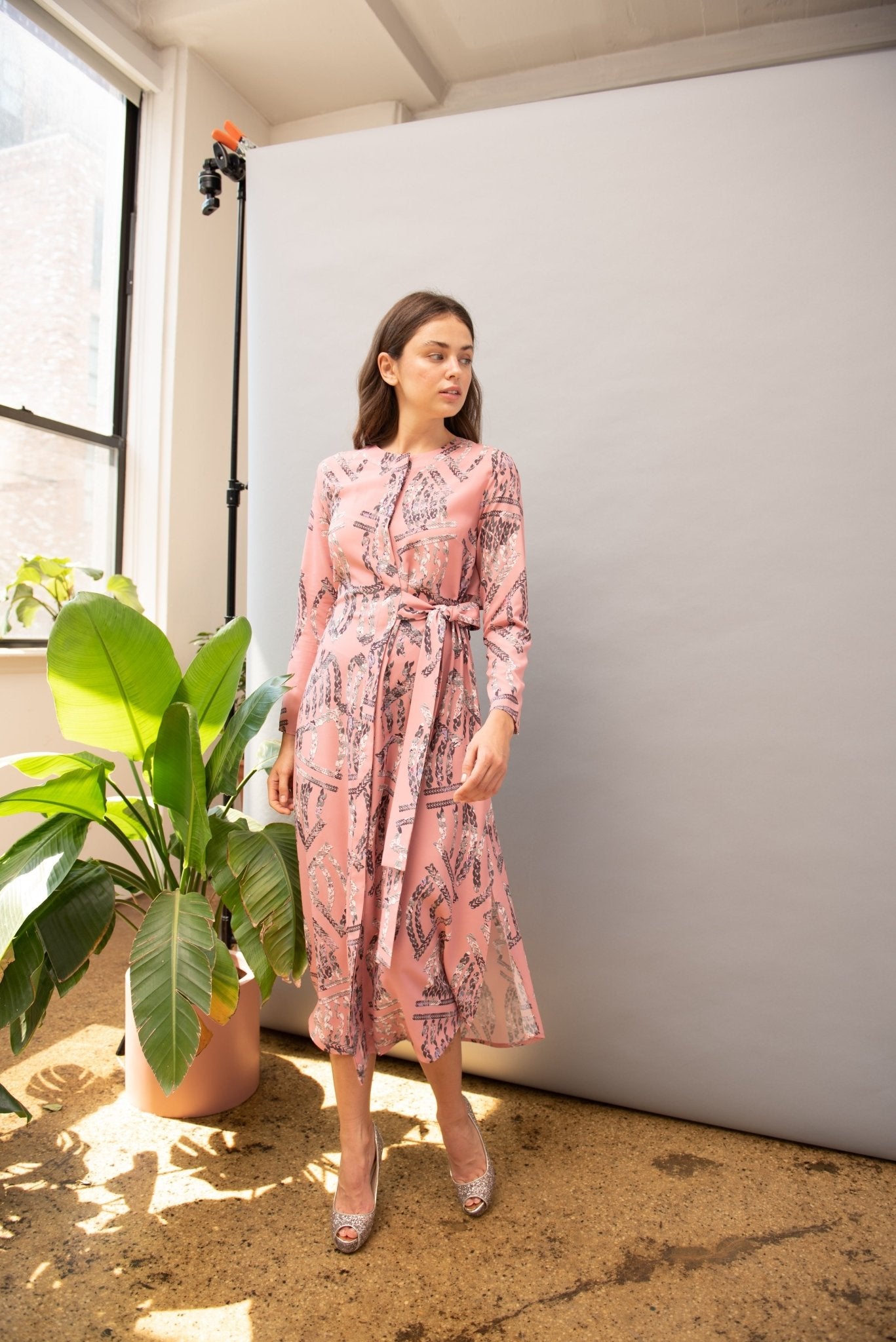 Macrame Sophia Long Sleeve Midi Dress - BTK COLLECTIONS