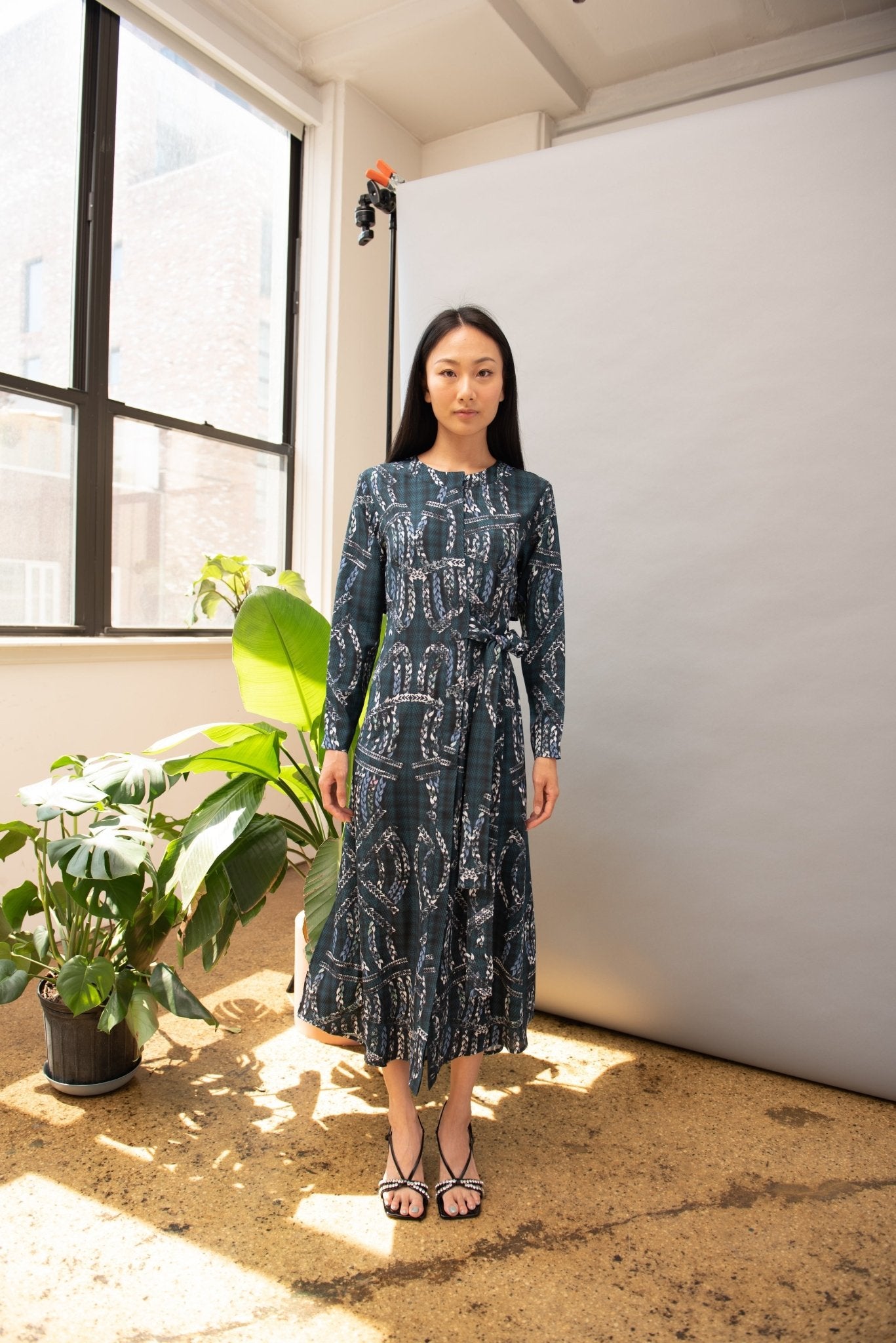 Macrame Sophia Long Sleeve Midi Dress - BTK COLLECTIONS