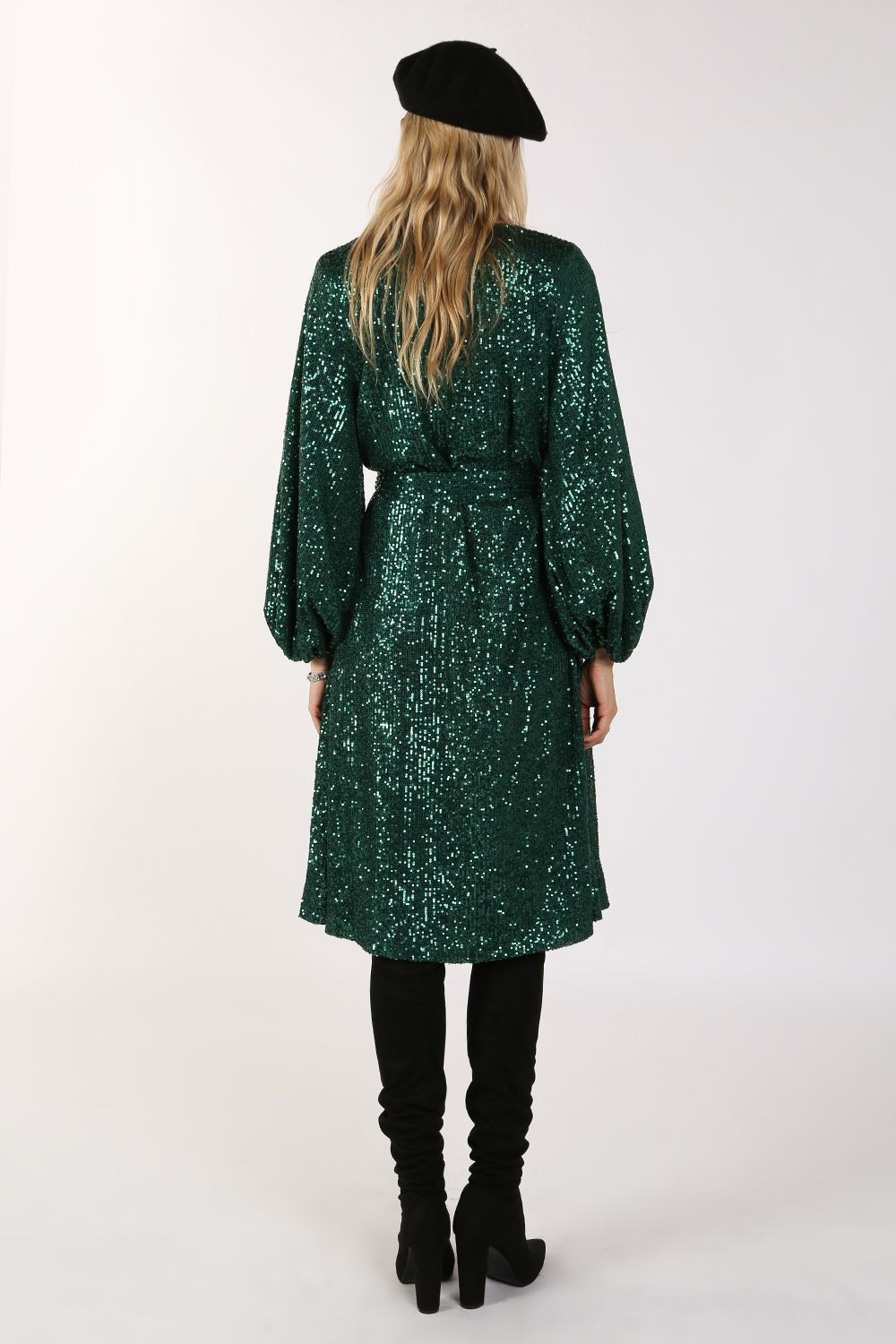 Miles Sequin V-Neck Midi Dress - BTK COLLECTIONS