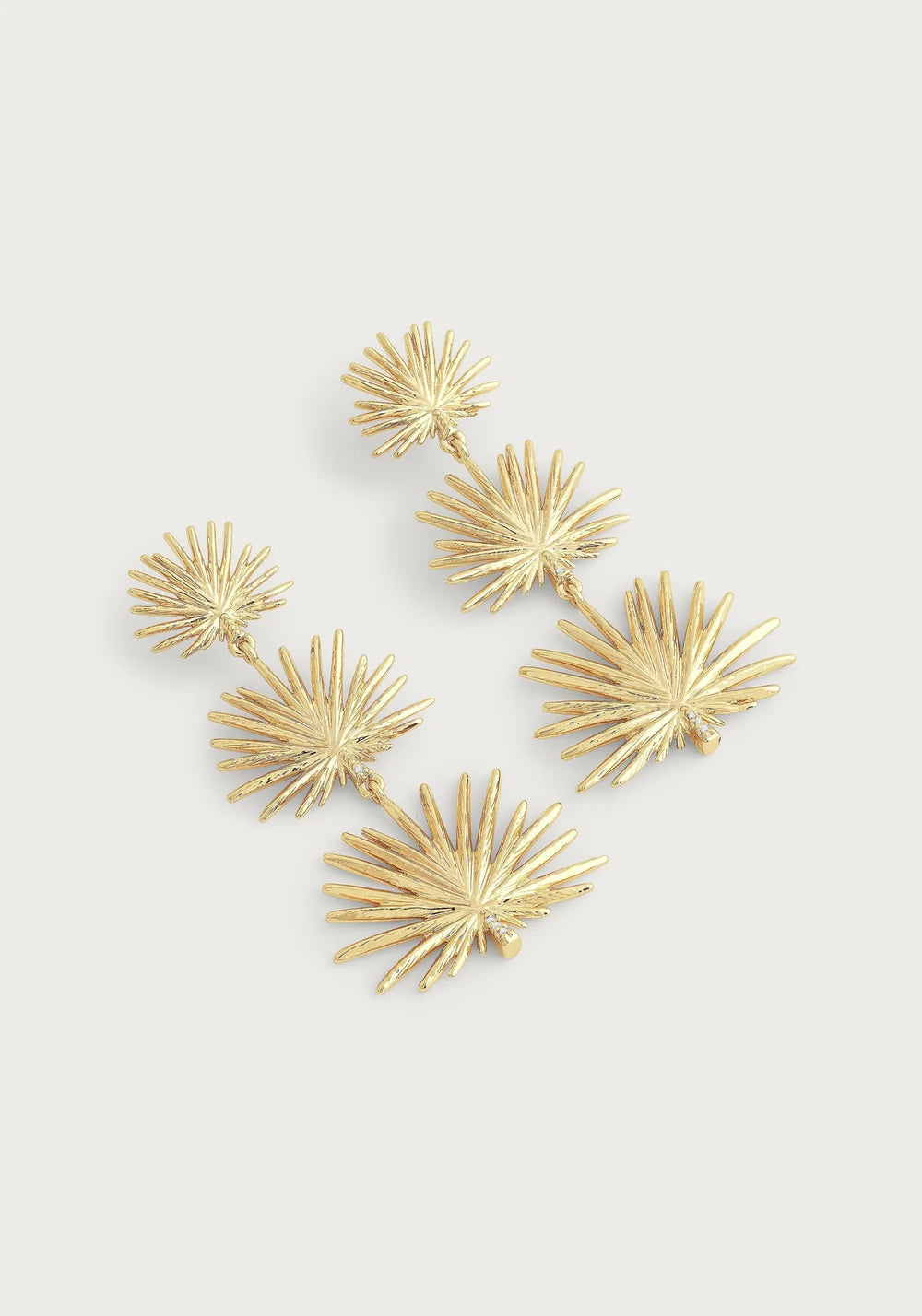 Small Triple Fan Palm Dangle Earrings - BTK COLLECTIONS