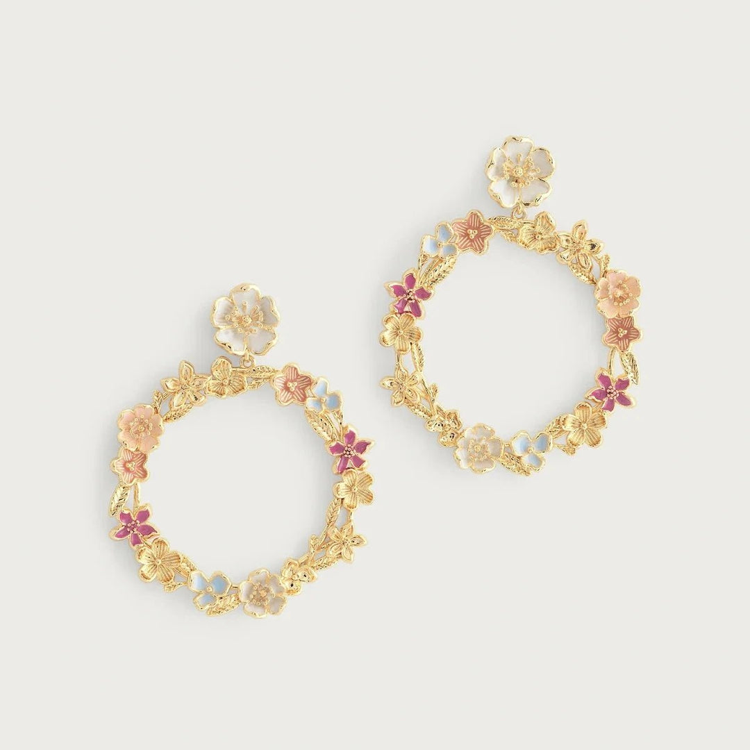 Wildflowers Gathered Hoop Earrings - BTK COLLECTIONS