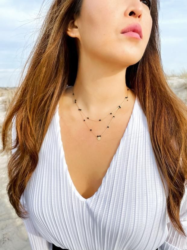 Journey Black Agate Beaded Necklace - BTK COLLECTIONS