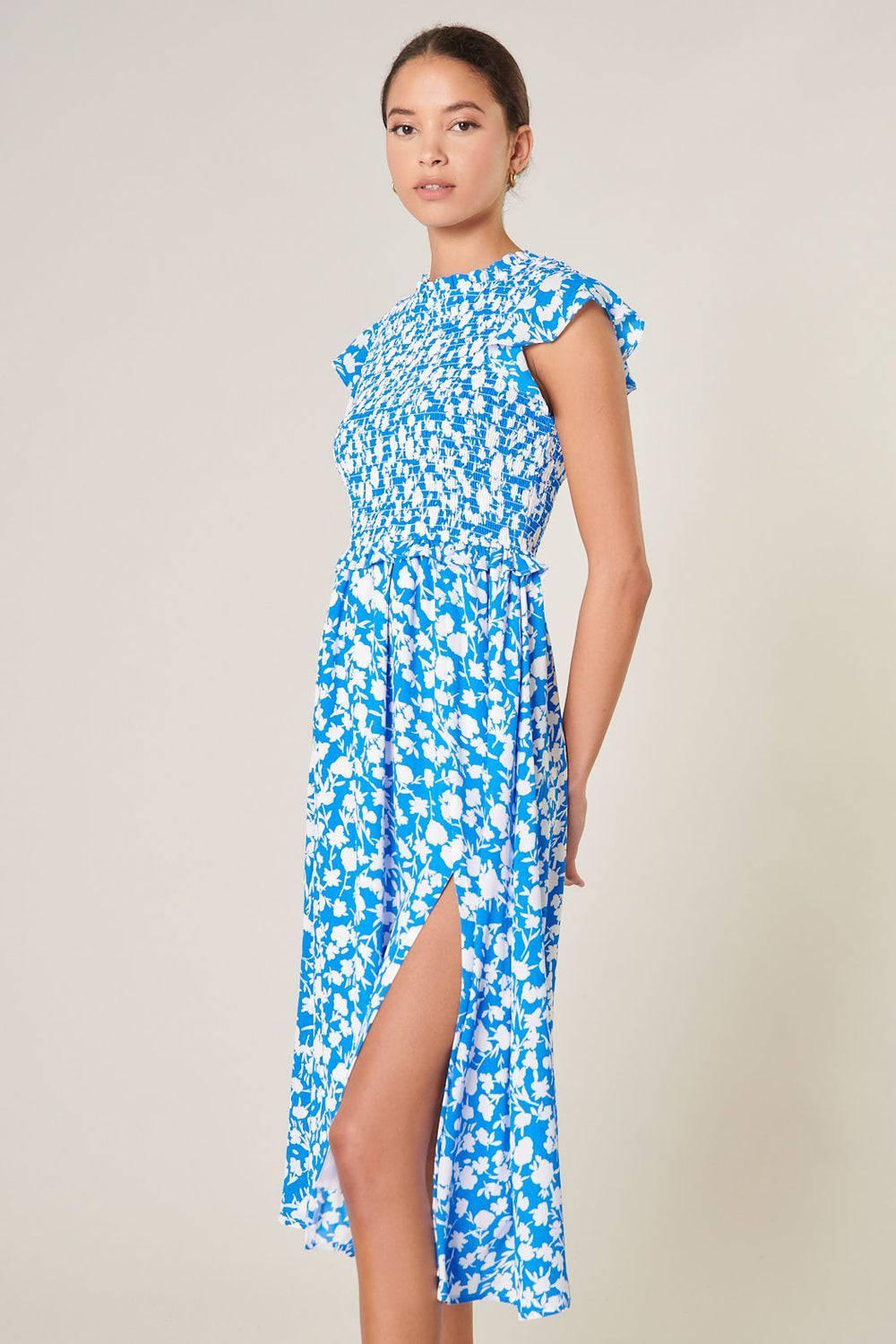 Palmas Smocked Midi Dress - BTK COLLECTIONS