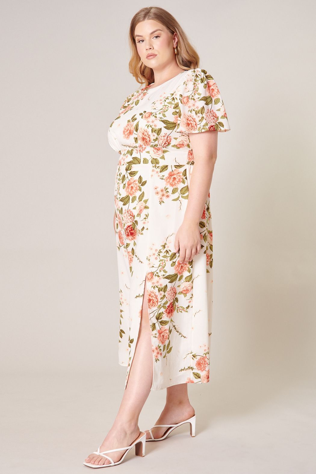 Sweet on You Bloom Midi Dress Curve - BTK COLLECTIONS