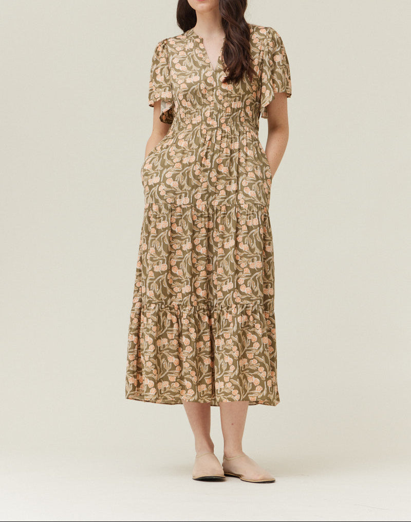 PRINTED MIDI DRESS