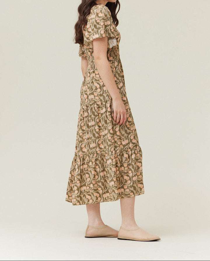 PRINTED MIDI DRESS