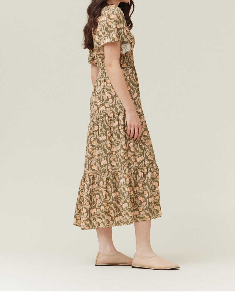 PRINTED MIDI DRESS - BTK COLLECTIONS