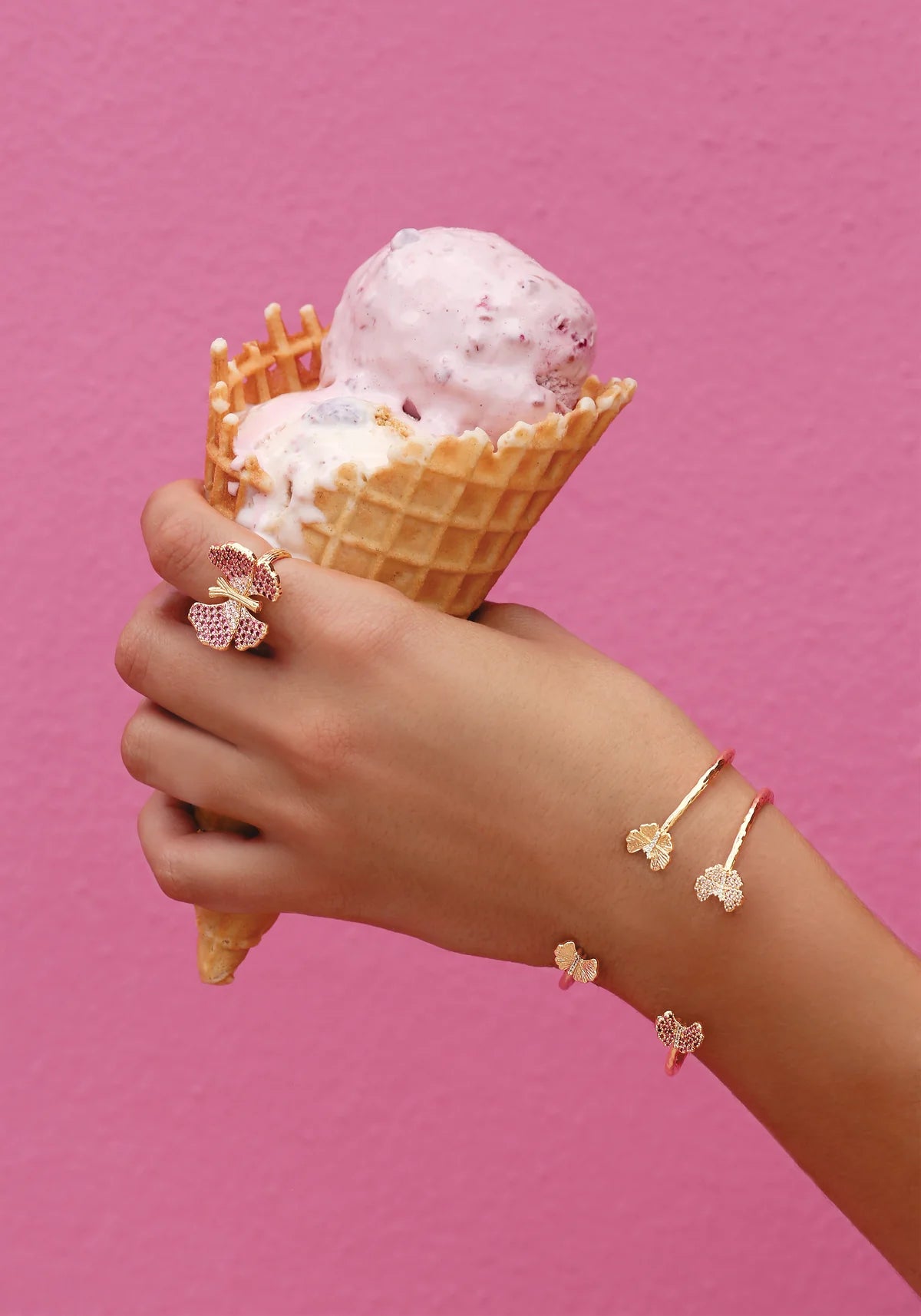 Butterfly Pink Pavé Bangle