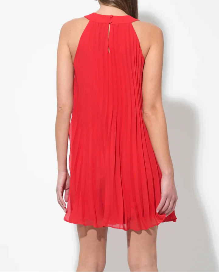 Corey Halter Pleated With 3D Floral Appliqué