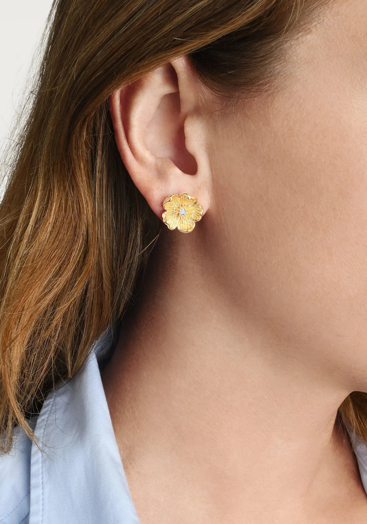 Wildflowers Gold Stud Earrings