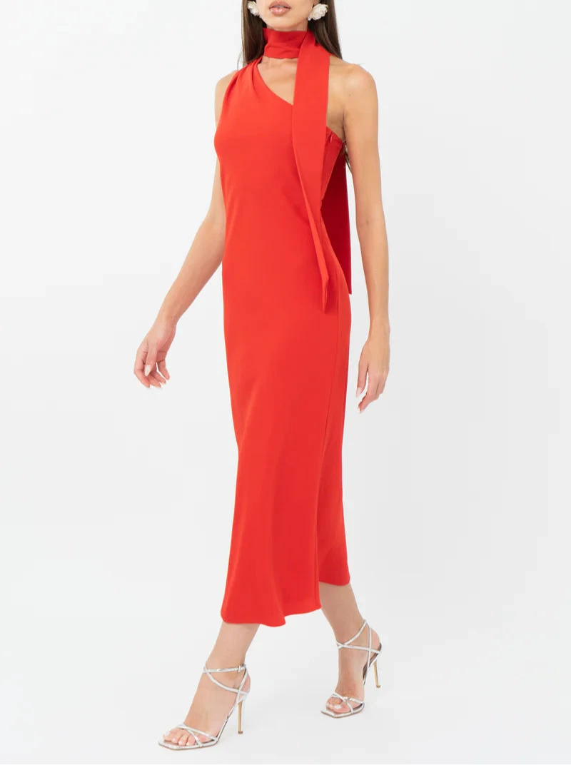 Saffron Halter Midi Dress - BTK COLLECTIONS