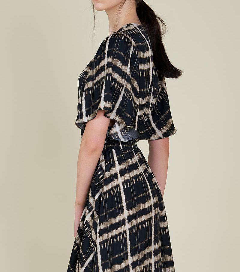 Printed Unbalanced Maxi Dress