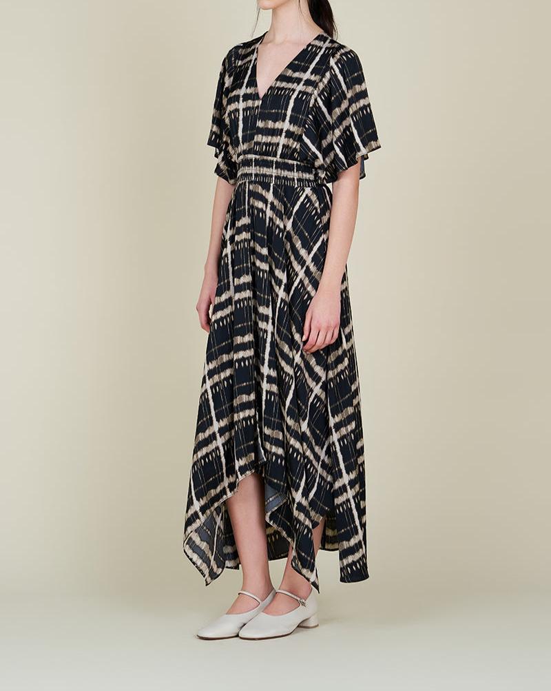 Printed Unbalanced Maxi Dress