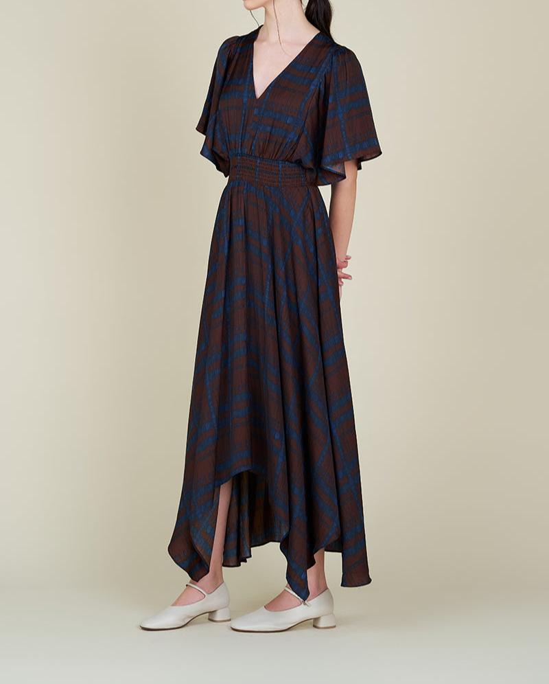 Printed Unbalanced Maxi Dress