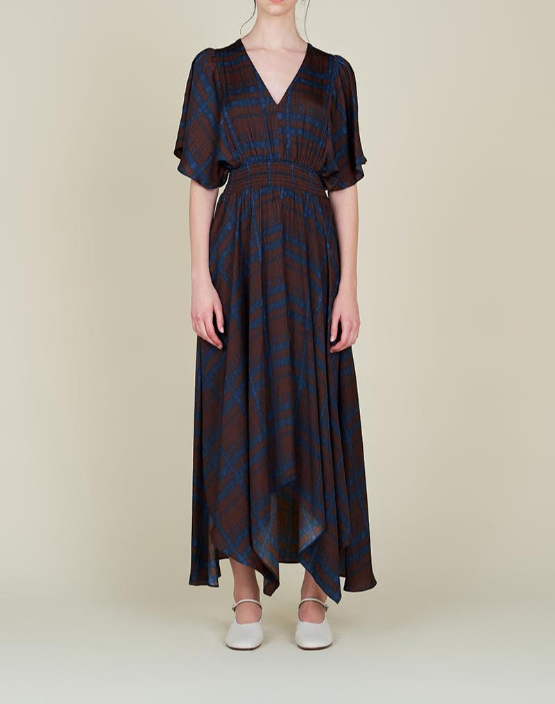 Printed Unbalanced Maxi Dress