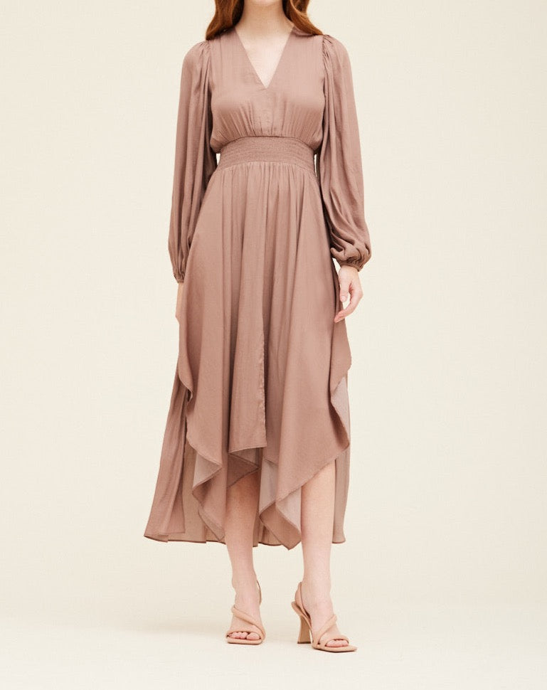 Dusty Orchid Solid Satin Maxi Dress_Grade &Gather_BTK COLLECTION