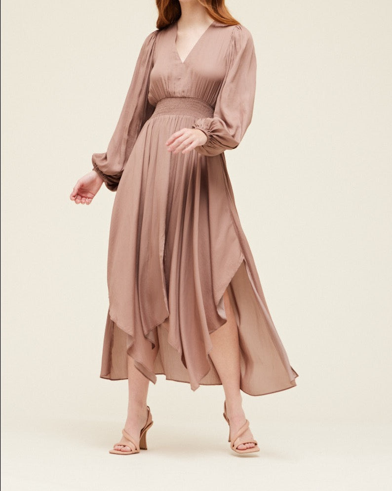 Dusty Orchid Solid Satin Maxi Dress_Grade &Gather_BTK COLLECTION