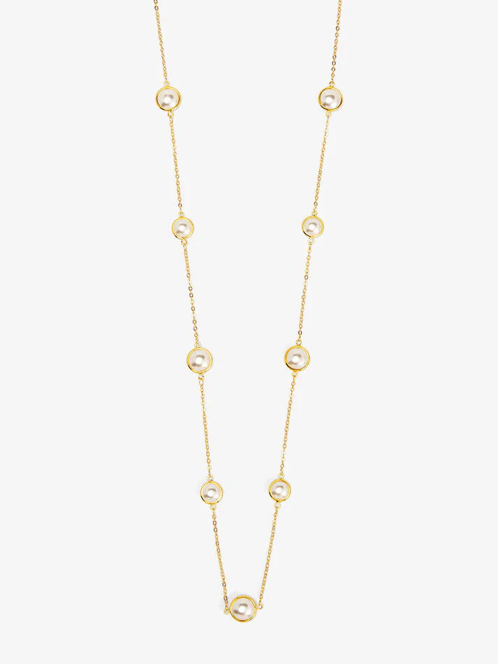 half pearl and chain long necklace gold pearl chain necklace modern pearl jewelry