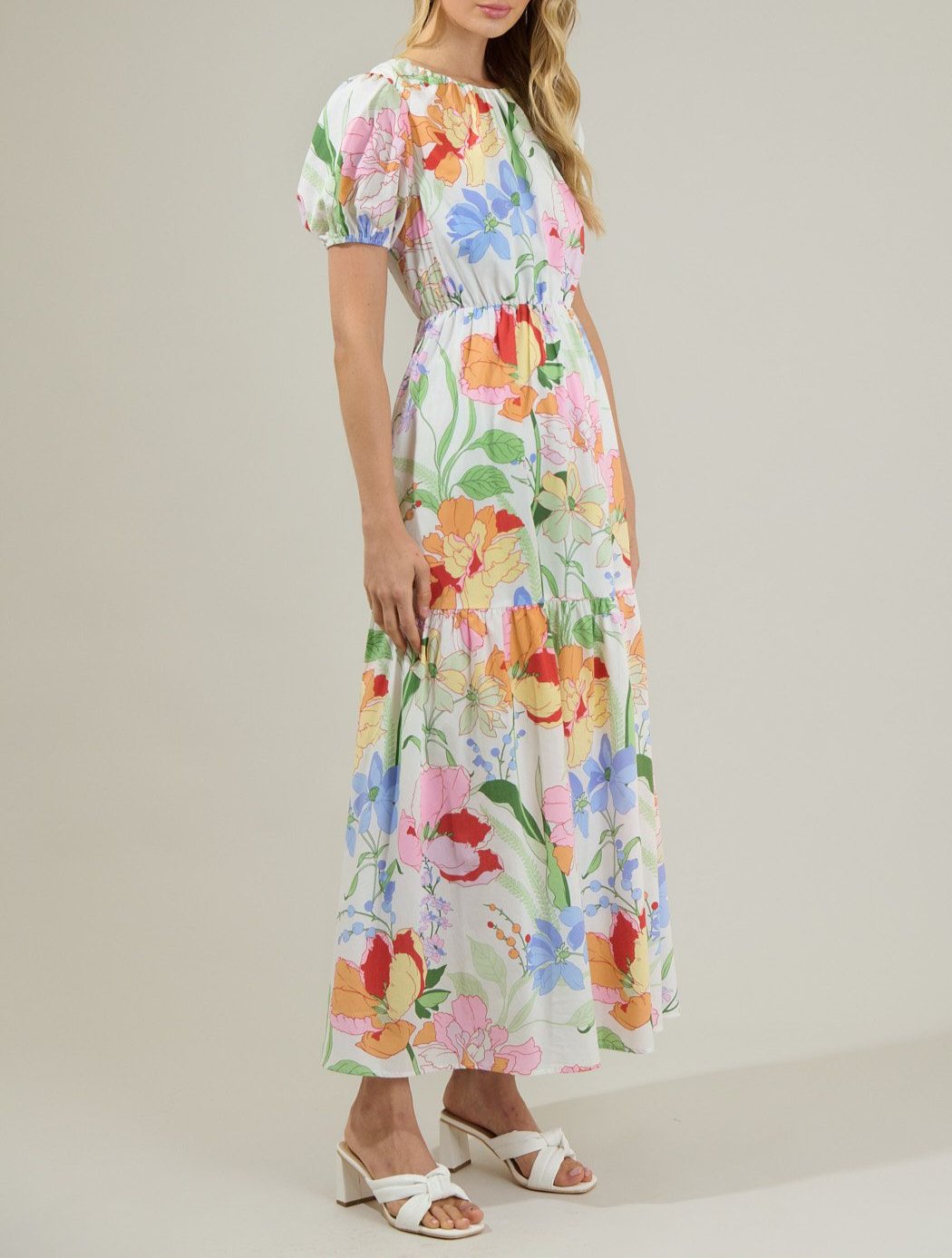 Juliet Floral Garden Becca Tiered Maxi Dress