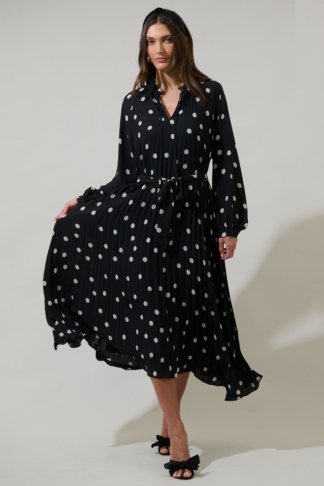 Kaline Polka Dot Marisa A-Line Midi Dress