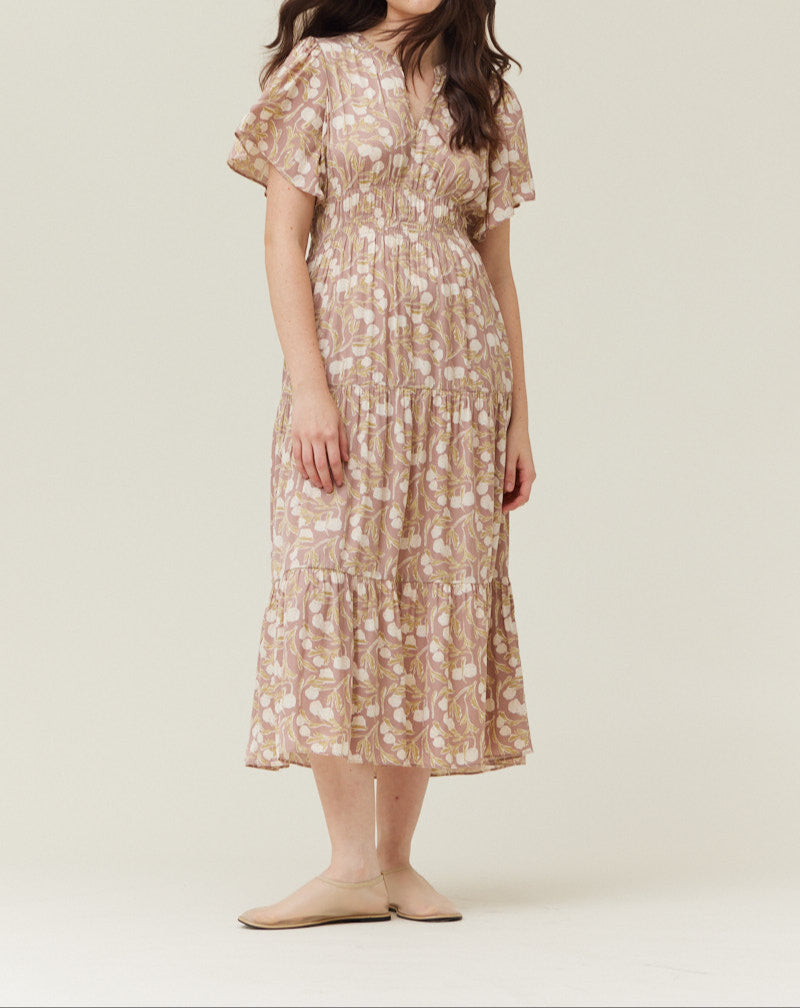 PRINTED MIDI DRESS - BTK COLLECTIONS