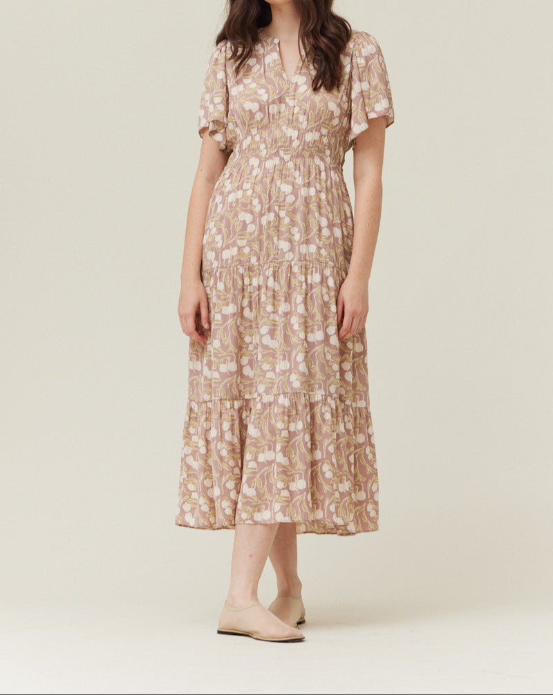 PRINTED MIDI DRESS - BTK COLLECTIONS