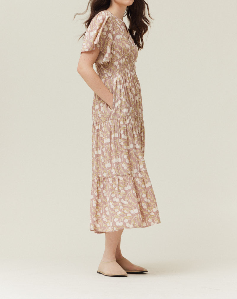 PRINTED MIDI DRESS - BTK COLLECTIONS