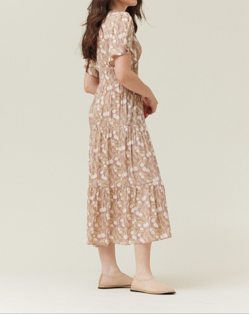 PRINTED MIDI DRESS - BTK COLLECTIONS