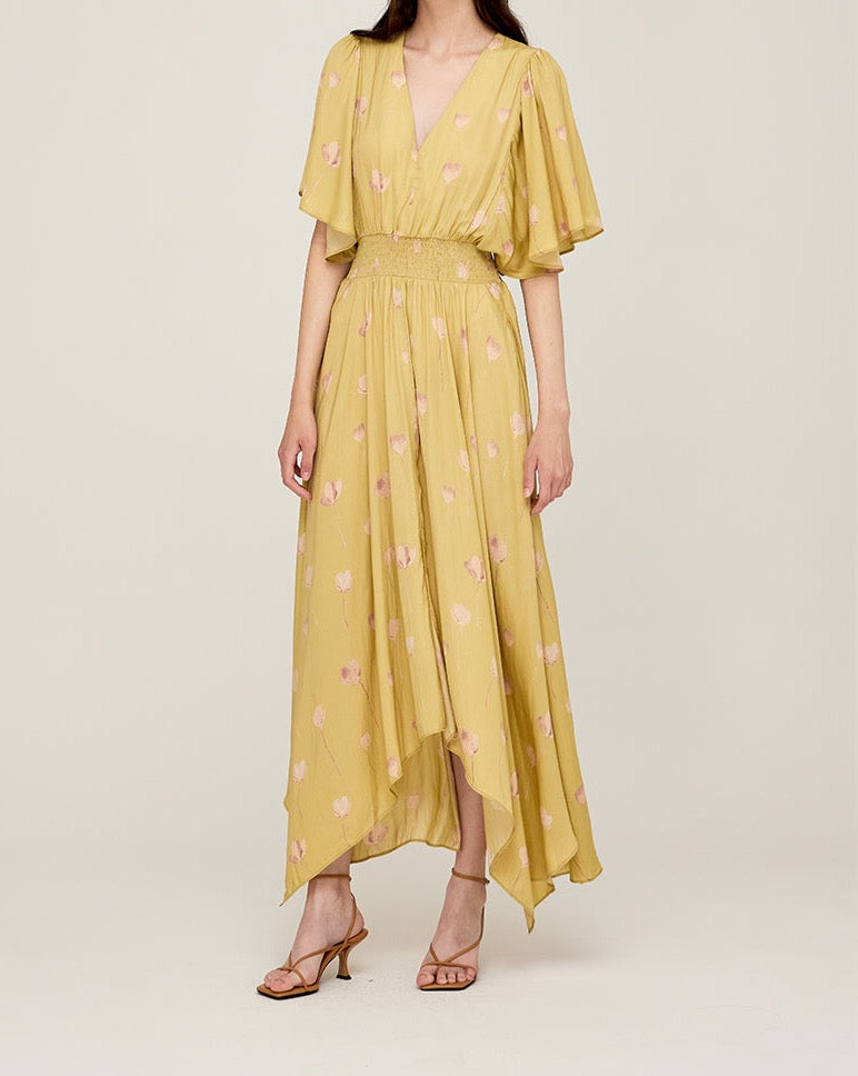 Linden Watercolor Floral Print Dress-Grade & Gather_BTK COLLECTION