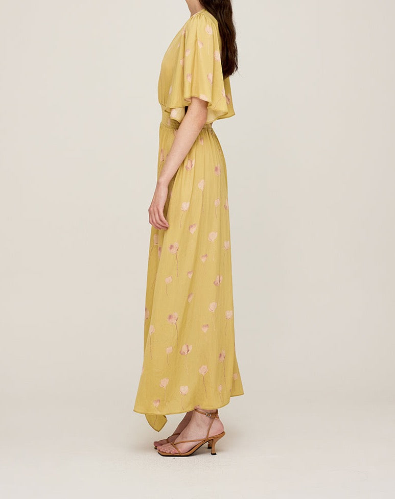 Linden Watercolor Floral Print Dress-Grade & Gather_BTK COLLECTION