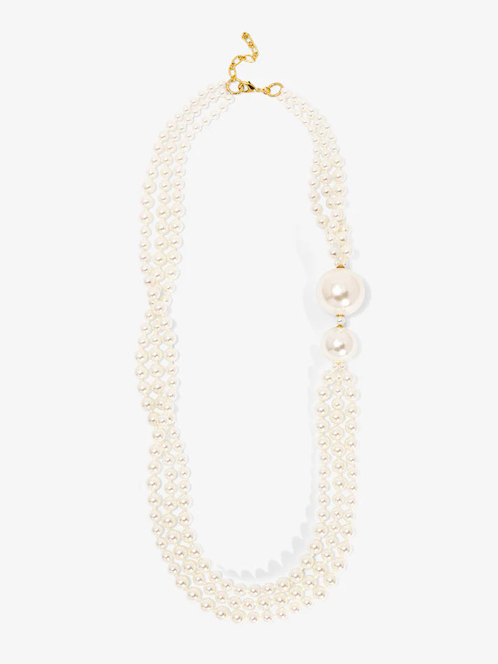 long necklace with oversized pearls layered faux pearl statement necklace