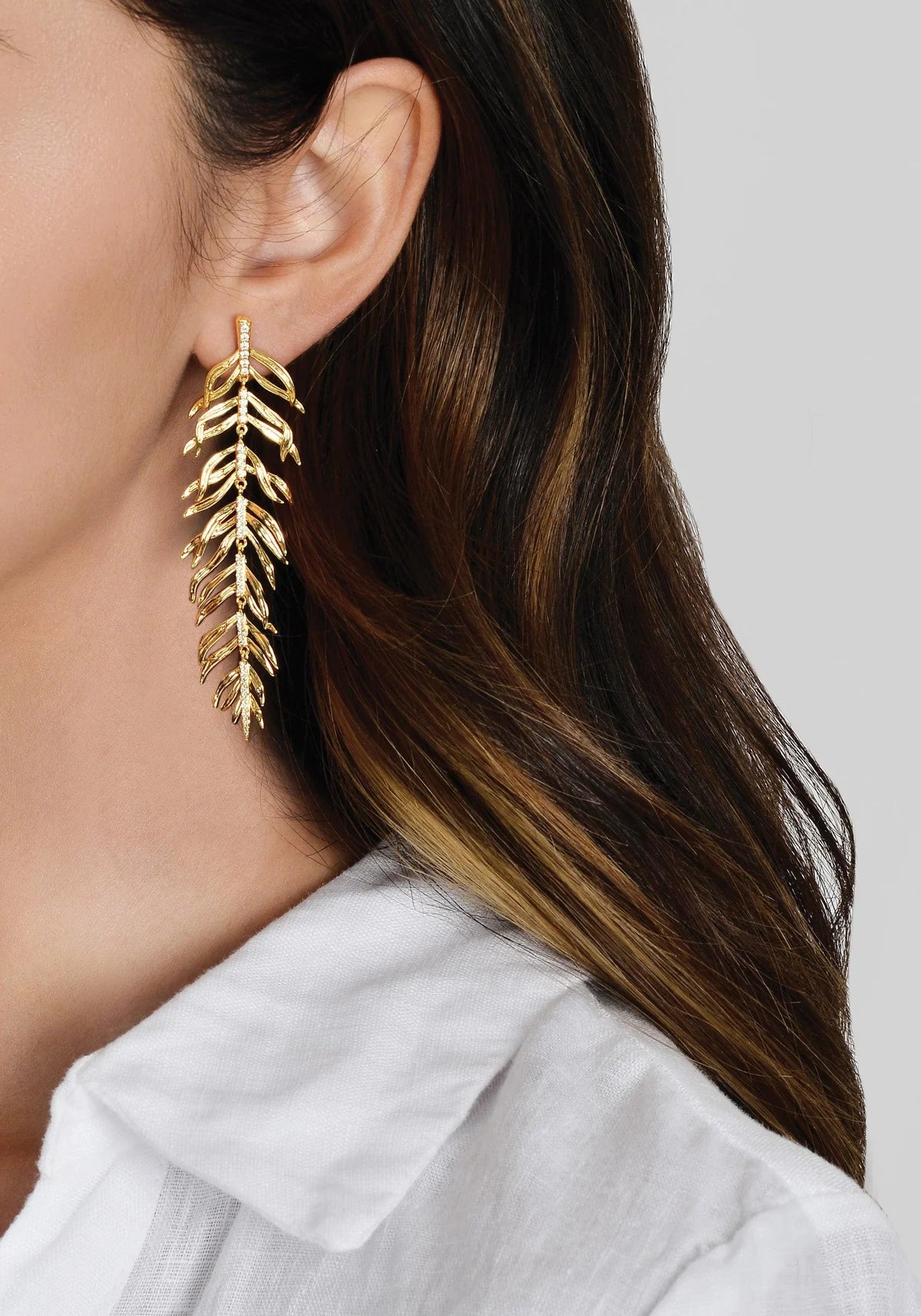 Palm Leaves Dangle Earrings