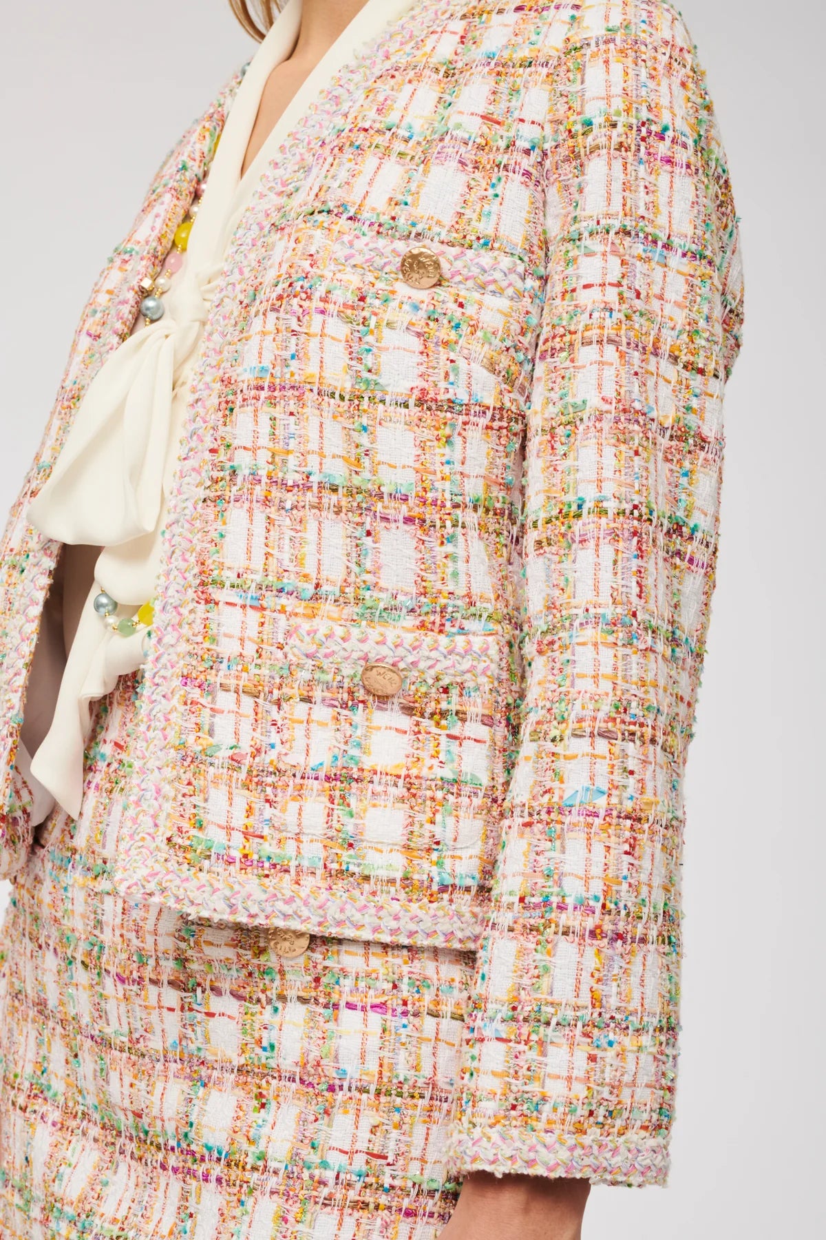 Pastel Long Sleeve Tweed Jacket