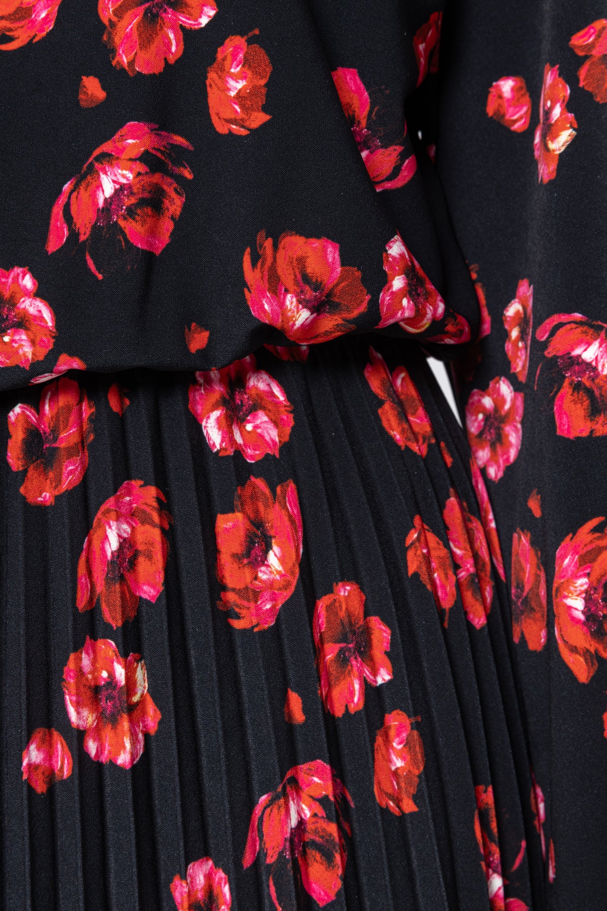 Floral Printed Pleated Midi Dress