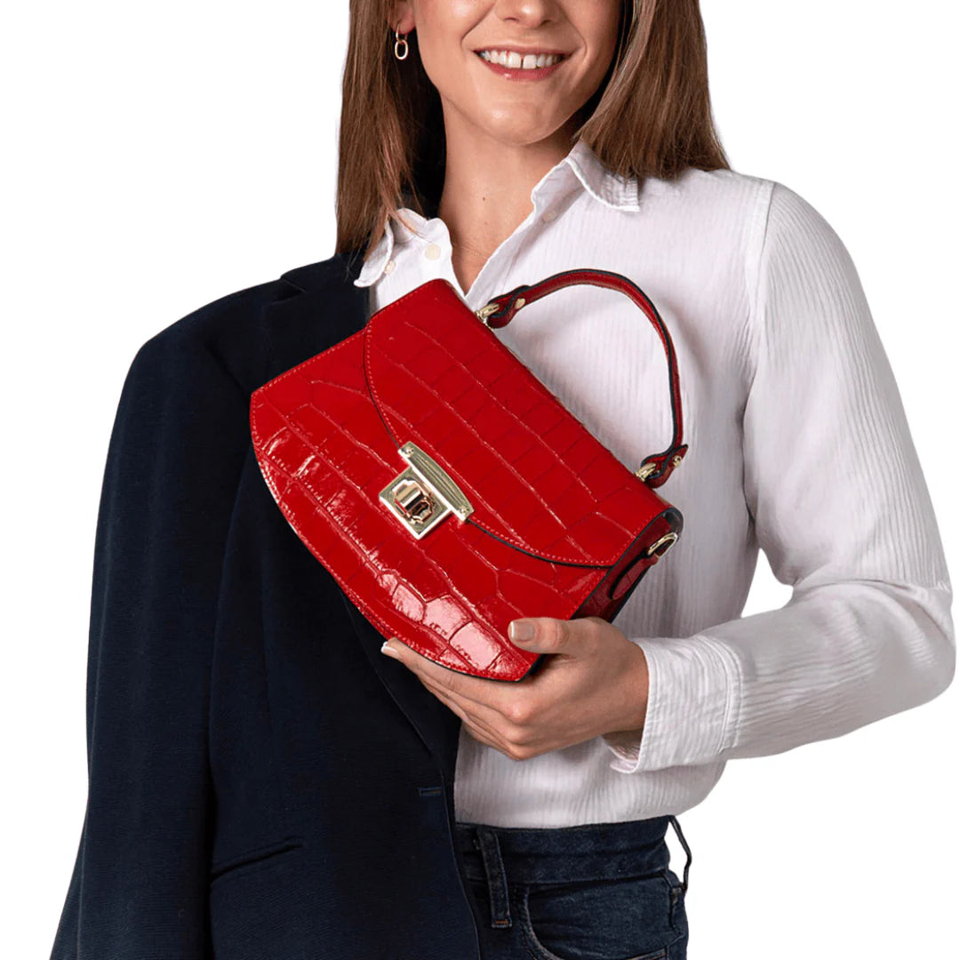 Red-Croc-Embossed- Leather- Handbag-German-Fuentes_BTK-COLLECTIONS