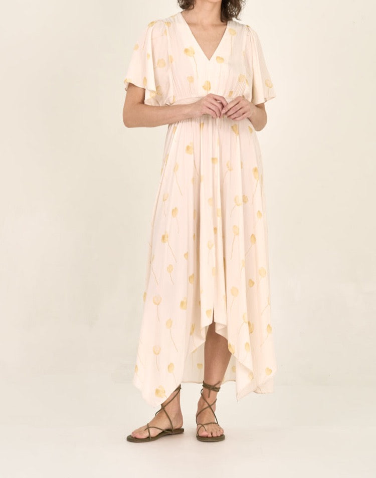 Rosewater  Watercolor Floral Print Dress-Grade & Gather_BTK COLLECTION