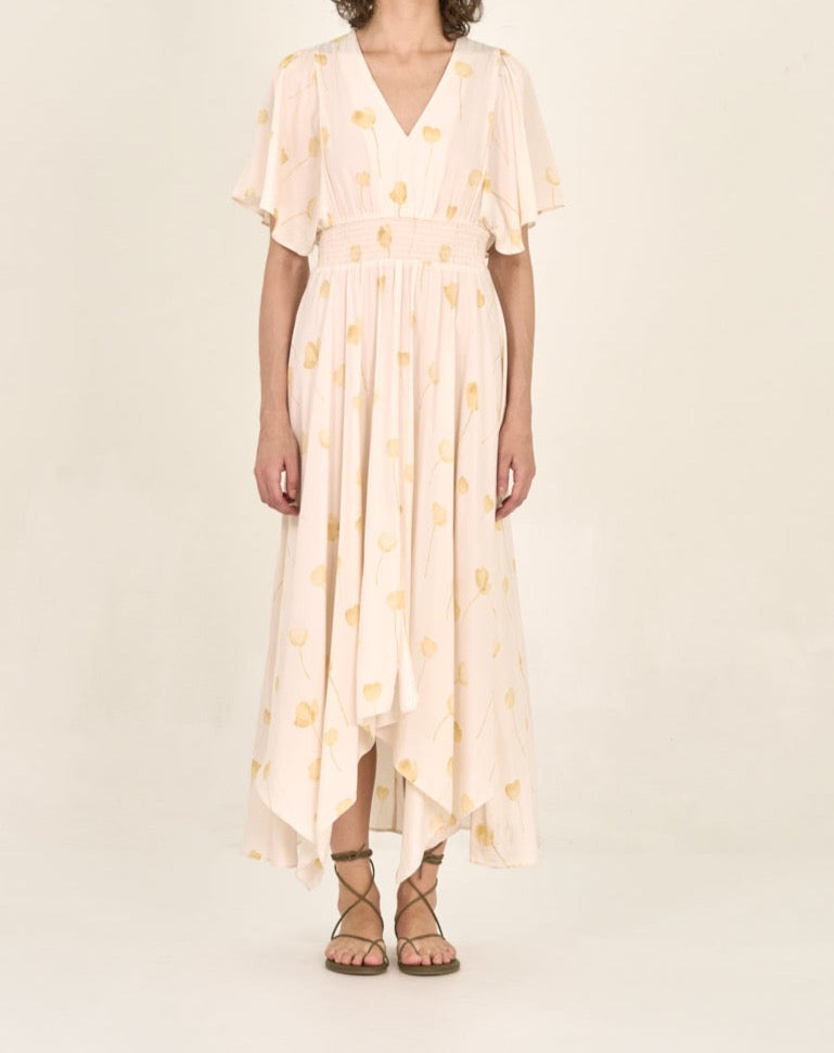 Rosewater  Watercolor Floral Print Dress-Grade & Gather_BTK COLLECTION