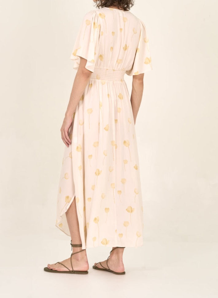 Rosewater  Watercolor Floral Print Dress-Grade & Gather_BTK COLLECTION