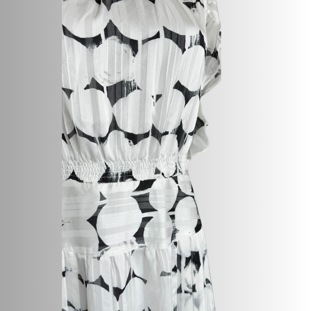 Round Chiffon Midi Dress
