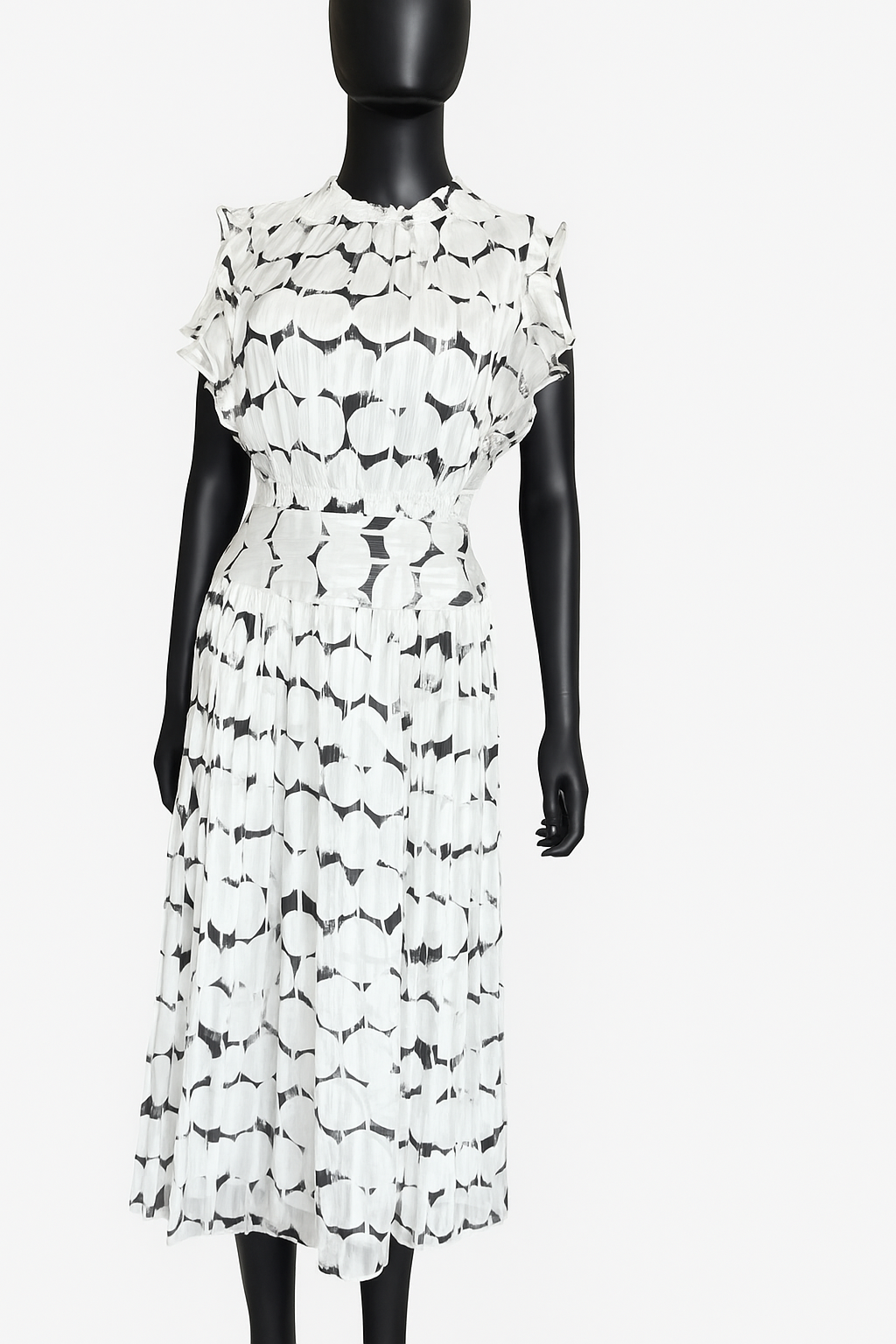 Round Chiffon Midi Dress - BTK COLLECTIONS