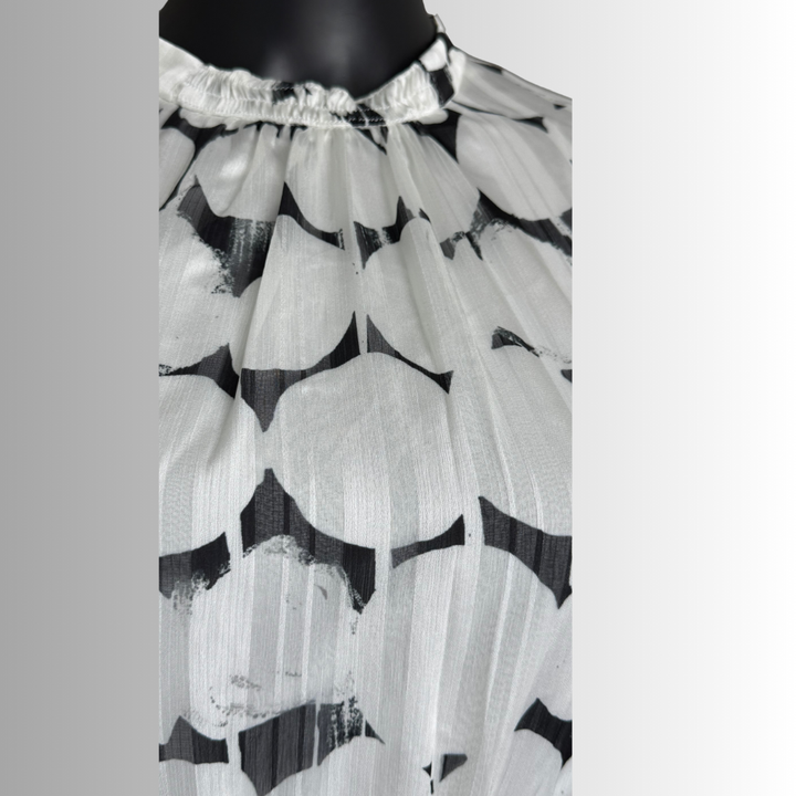 Round Chiffon Midi Dress