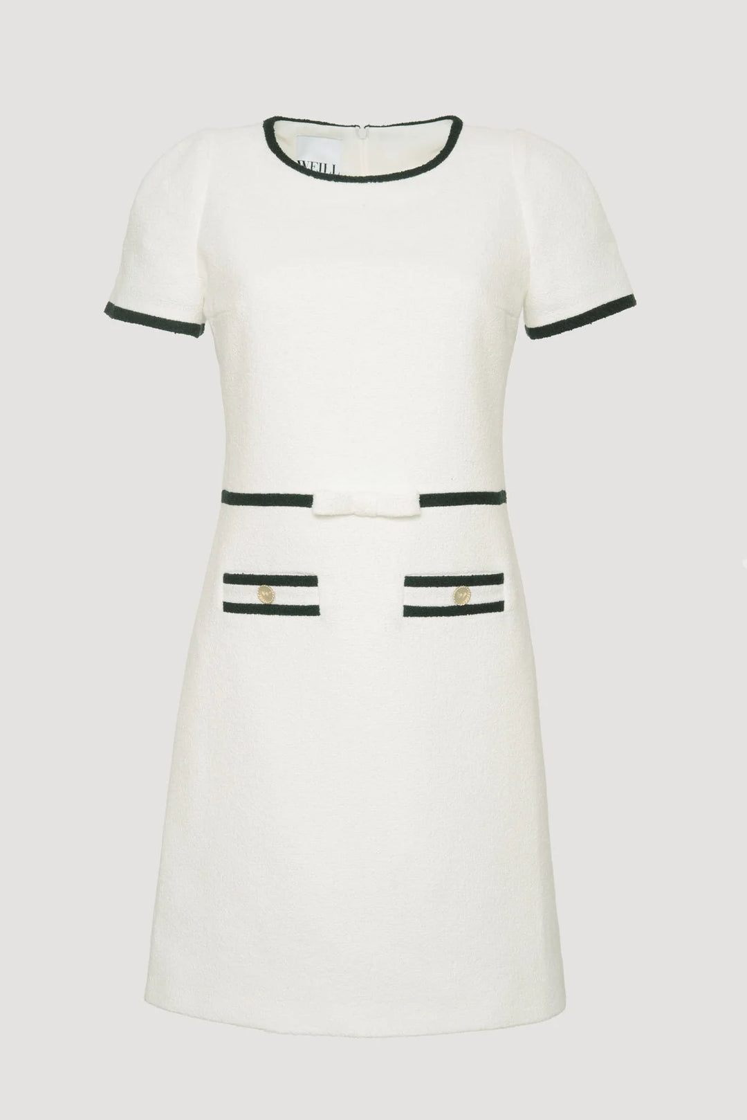 Luxury French knee-length boucle fabric dress for work