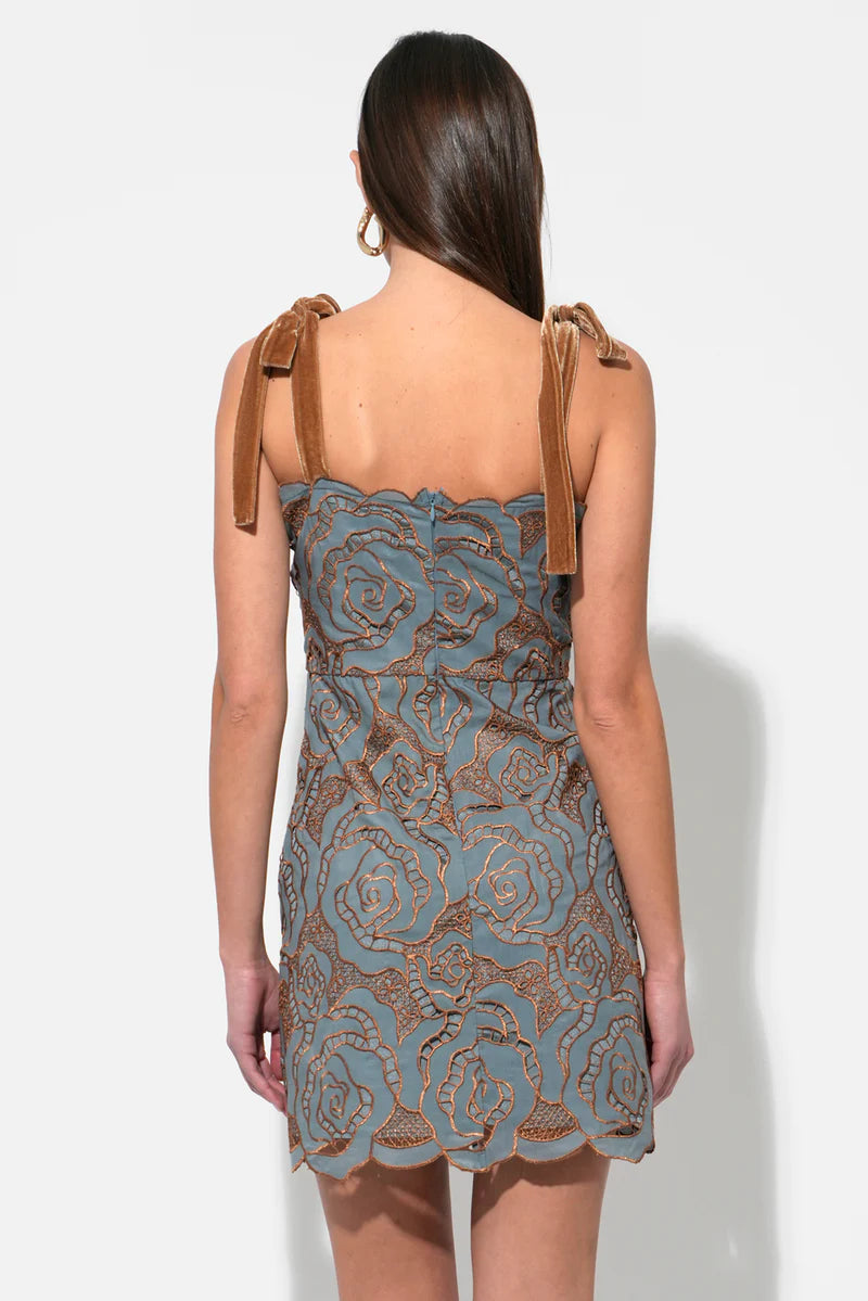 Adelyn Rae Donna 3D Rose Lace Mini with Velvet Bows