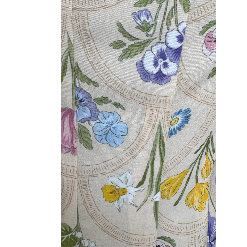 Yellow Mosaic Flower Midi Dress - BTK COLLECTIONS