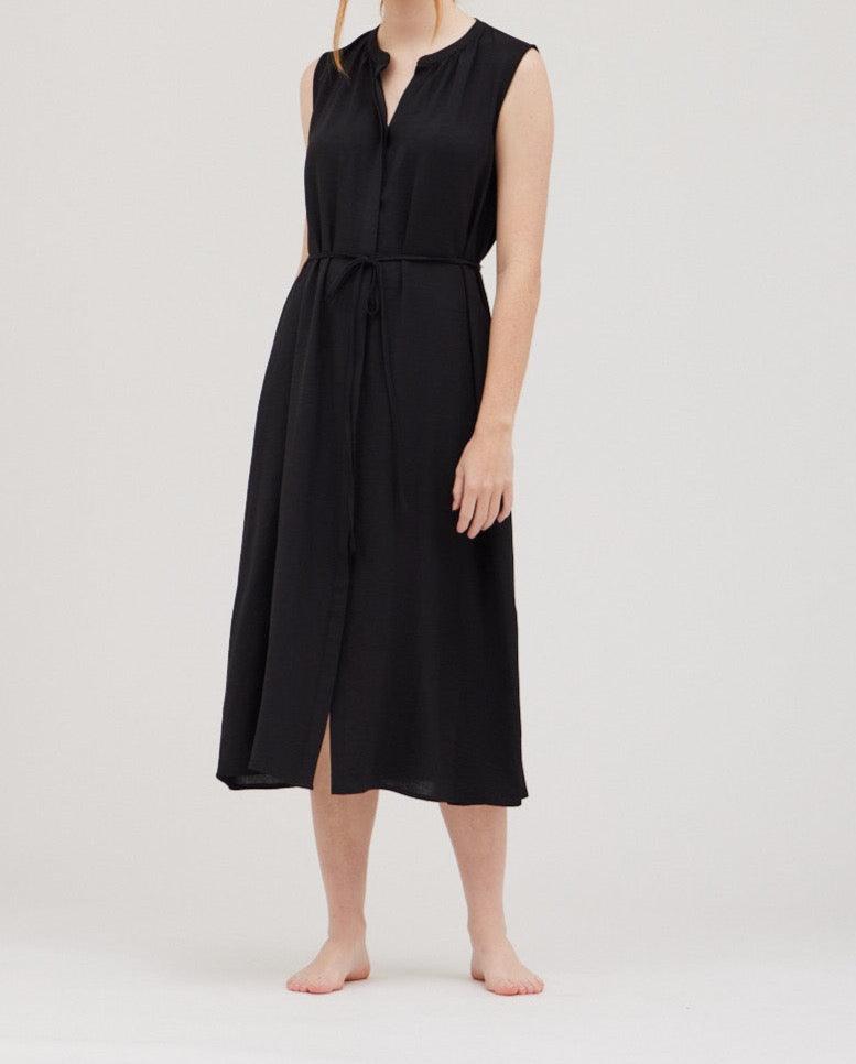 Back Elastic Tie Midi Dress - BTK COLLECTION