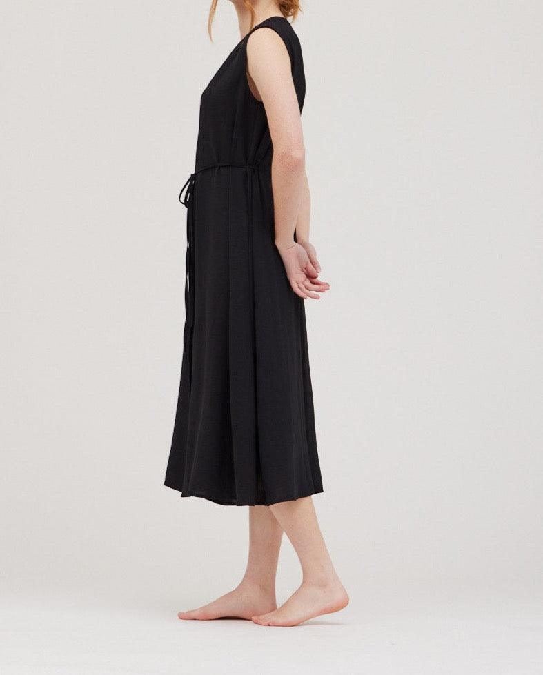 Back Elastic Tie Midi Dress - BTK COLLECTION