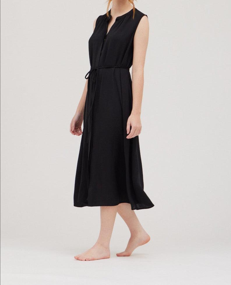 Back Elastic Tie Midi Dress - BTK COLLECTION